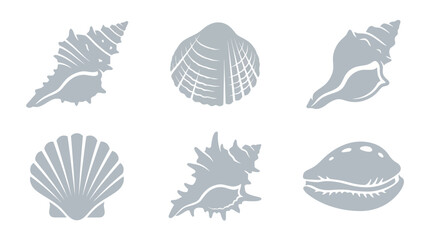 Collection of stylized seashell icons © Alan