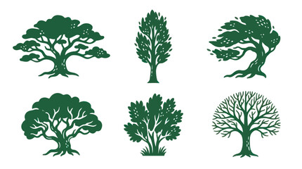 Diverse tree silhouettes collection © Gulung