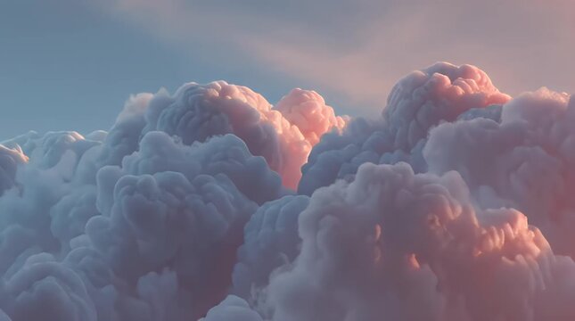 Colorful Cloudscape with Soft Pink and Blue Clouds