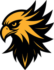 Fototapeta premium Eagle Head Silhouette With Wings Spread Premium Vector Logo