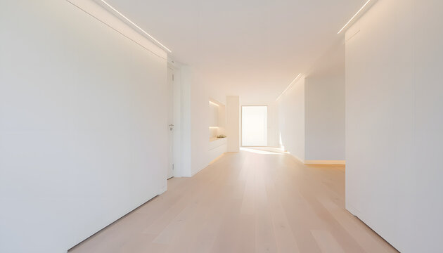 Luxury Minimalist Hallway with Barrier Free Design and Seamless Transitions