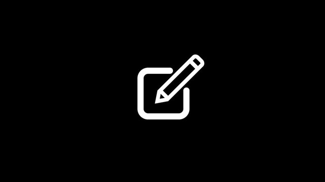 Edit icon, simple design edit icon animation isolated on white background