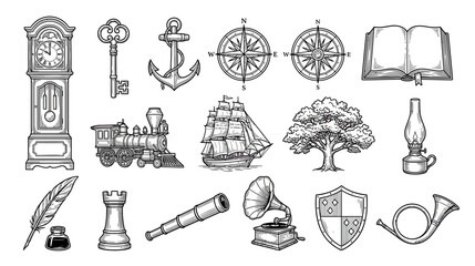 Vintage Objects Collection Drawing © jono