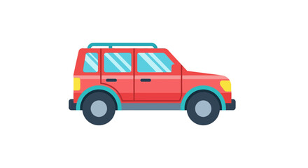 Fototapeta premium Red SUV Vehicle Side View.