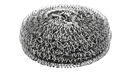 Naklejka premium Steel wool scouring pad for cleaning isolated on transparent background
