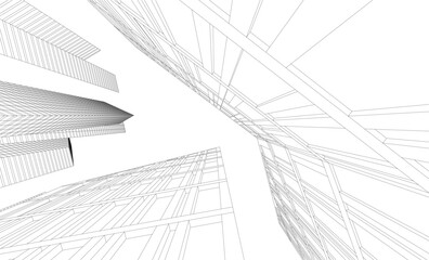 Fototapeta premium architectural buildings vector 3d illustration
