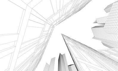 Fototapeta premium architectural buildings vector 3d illustration