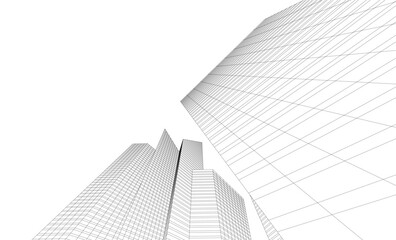 Fototapeta premium architectural buildings vector 3d illustration