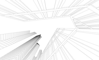 Fototapeta premium architectural buildings vector 3d illustration