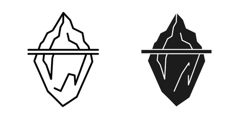 Iceberg concept with visible underwater portion on white background symbolizing hidden potential © AKTER STOCK