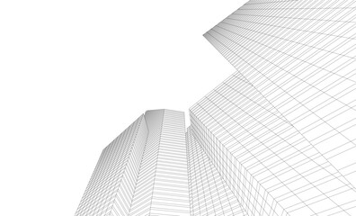 Fototapeta premium architectural buildings vector 3d illustration