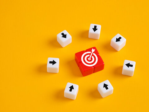 Business alignment concept with arrows pointing at target
