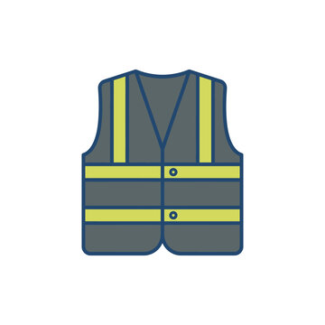 High Visibility Safety Vest Icon for Industrial Workwear and Construction Site Protective Gear