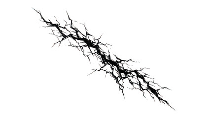 Fototapeta premium Black crack texture isolated on white isolated on transparent background
