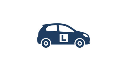 Fototapeta premium Learner Driver Car Icon Symbol.