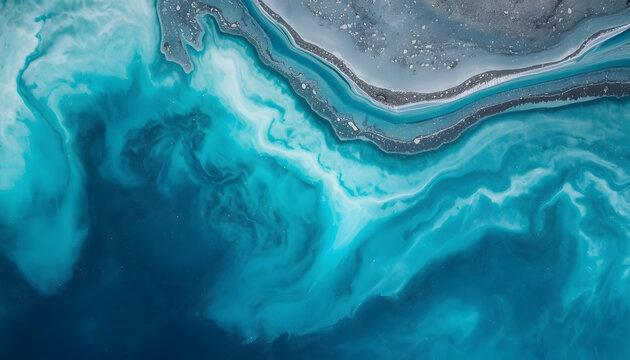 Vibrant Turquoise Blue Agate Marble Texture with Flowing Ocean-Inspired Mineral Layers, Luxury Abstract Stone Background