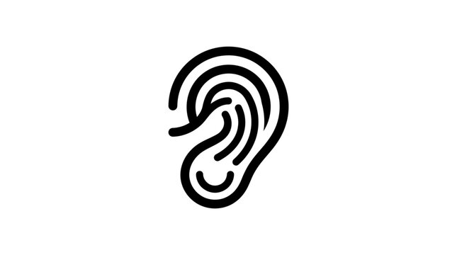 Human Ear Anatomy Illustration.