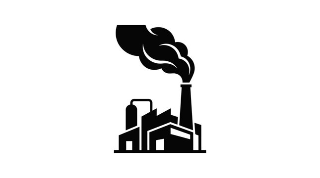Industrial factory smokestack with smoke.