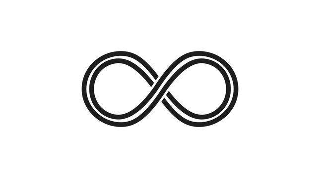 Infinity symbol in black color.