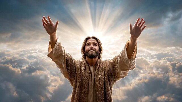 Jesus and Mother Mary in heavenly glory, epic and intimate