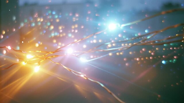 Unrecognizable Lights Creating Bokeh Effect With Colorful Glows, Home Decor Concept