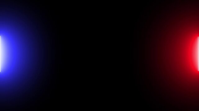 Emergency police siren lights flashing red and blue on black background, for law enforcement, concept