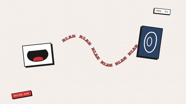 Minimalist Graphic Illustration Representing Constant Chatter and Noise