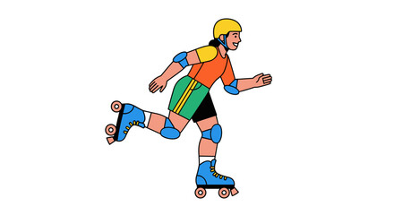 Obraz premium Person wearing roller skates in motion.