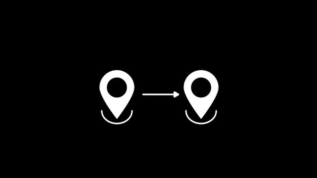 Location Pin. The red pin moves up and down. to pinpoint a location on the map.