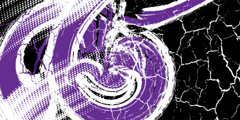 Fototapeta premium car sticker pattern black purple brush wrap abstract banner sporty lines purple black color combination grunge brush pattern design.