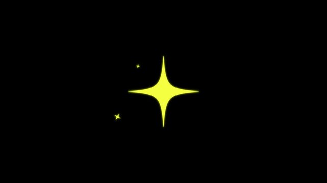 Elegant twinkle star glitter sparkle animation with golden fairy stars, perfect for holiday banners, luxury invitations decorative designs. Magical glitter explosion on black screen in 4K.
