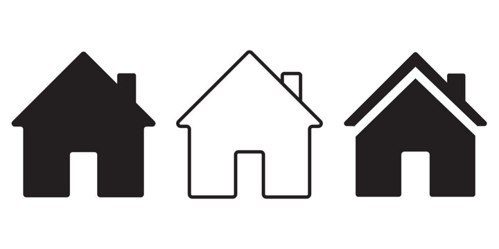 Vector minimalist house home icon set