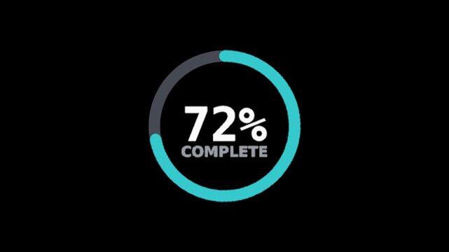 Donut chart 72 percent infographic, transparent alpha channel data