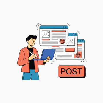 Content Creator Publishing Digital Posts