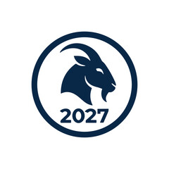 Fototapeta premium 2027 year of the goat zodiac sign logo