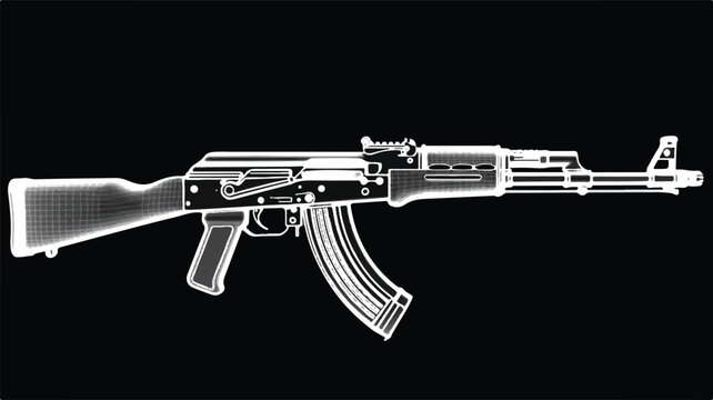 assault rifle isolated on white