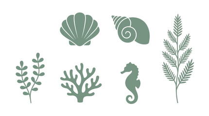 Marine life and flora silhouettes © KaskusLabs