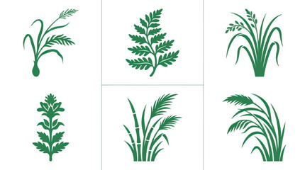 Green plant silhouettes collection © Jean
