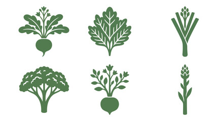 Green vegetable icons set © Kalimasada