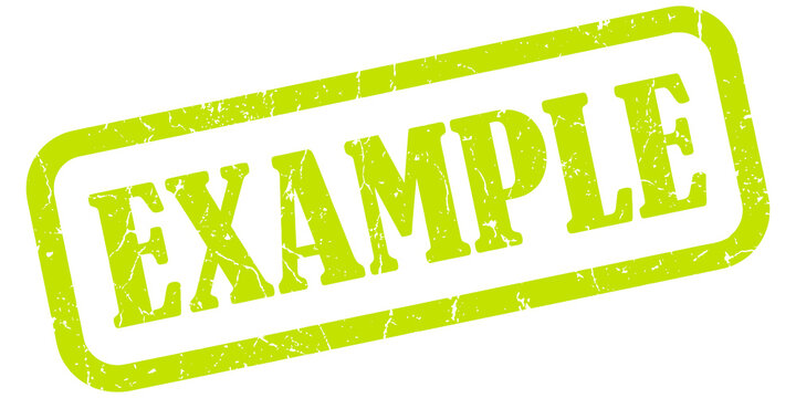 Green grunge example rubber stamp seal graphic illustration isolated on transparent background