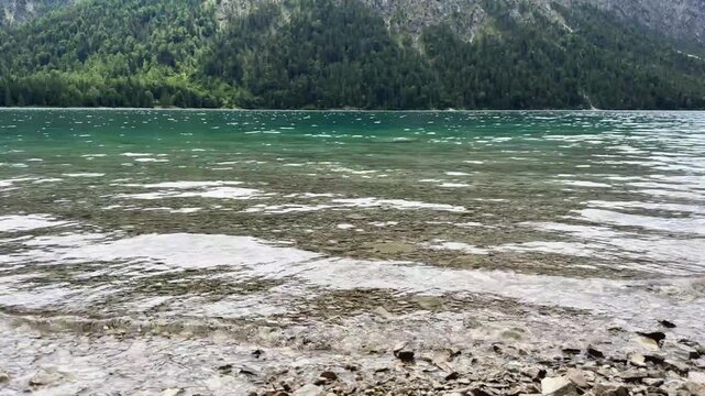 Time-Lapse of Crystal Clear Turquoise Water at Lake Plansee in Austria