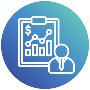 Broker Gradient Outline Icon. Mini Illustration For Modern Concept, Ui, Ux Web And App Development. Related To Export And Import, Business Logistics.