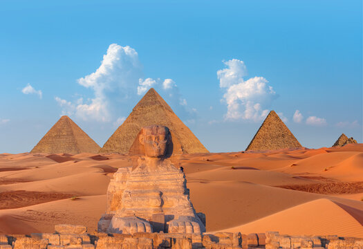 The Sphinx in Giza pyramid complex - Cairo, Egypt 