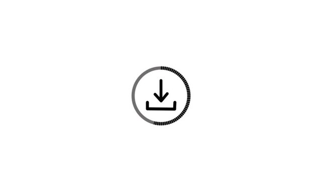 Download symbol with loading progress bar animation design. download progress.