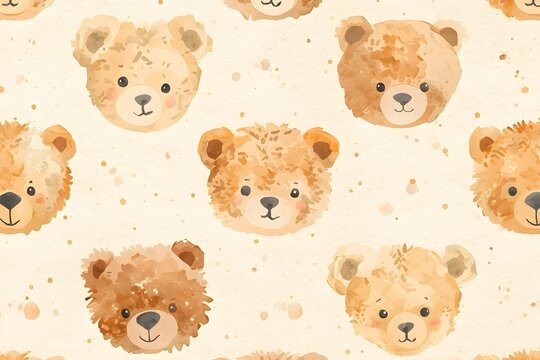 Cute teddy bear pattern background