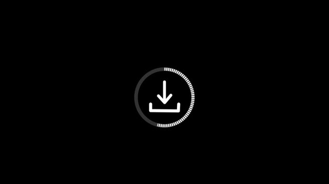 Download symbol with loading progress bar animation design. download progress.