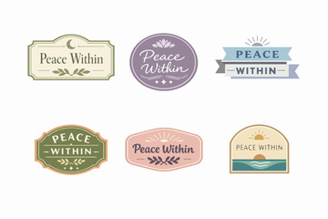 Obraz premium Peace within logo set showing harmonious designs for wellness, meditation, and healthy lifestyle branding