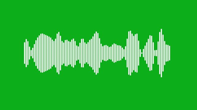 White Audio Wave Loop Animation on Green Background