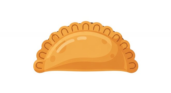 Traditional Golden Brown Fried Pastry Empanada Savory Pastel Snack or Curry Puff Isolated on White Background