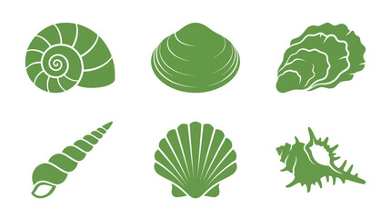 Seashell collection icon set © Lexxa